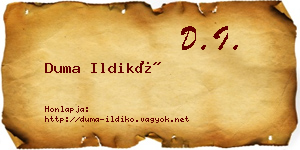 Duma Ildikó névjegykártya