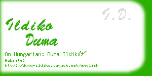 ildiko duma business card